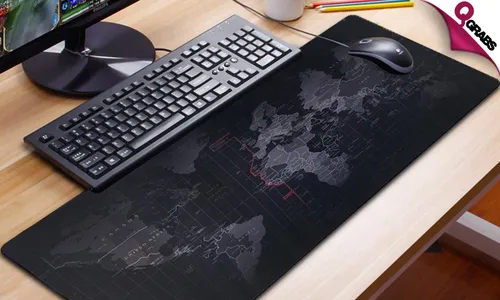 World Map-Themed Extended Keyboard & Mouse Pad!